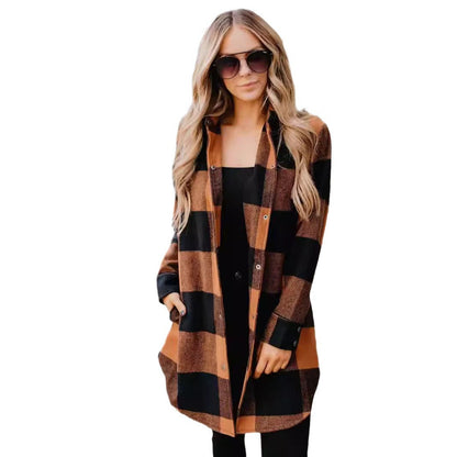 Kvinnors Lång Kappa Urban Stil Polyester-5