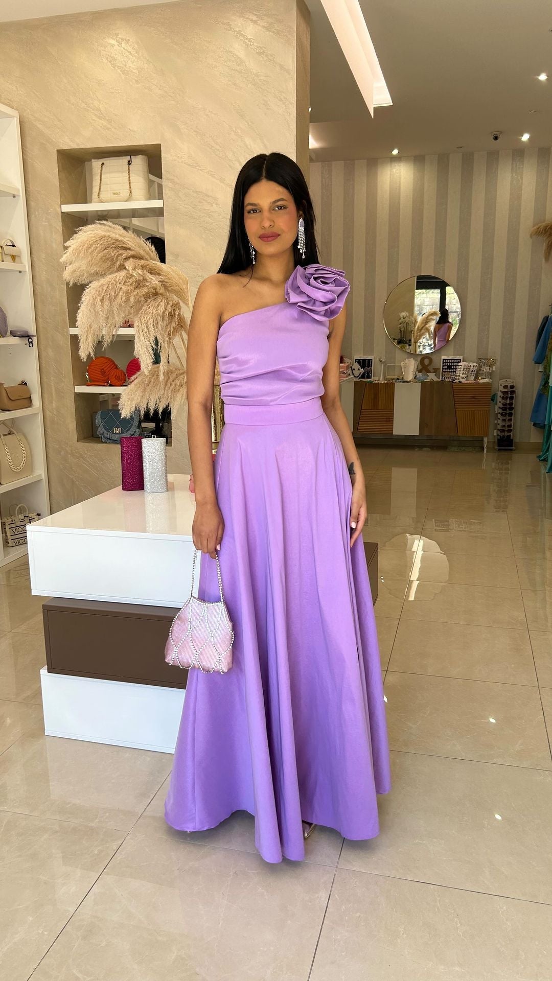 Kvinnors Asymmetrisk Aftonklänning Lång Polyester Patchwork-4