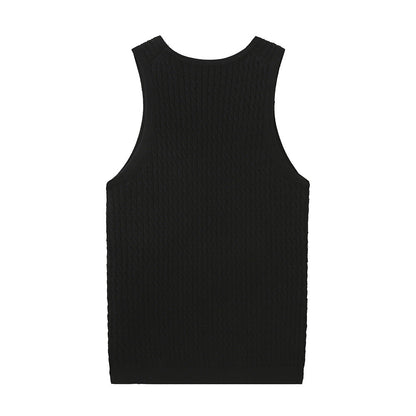 Kvinnors Topp Ribbat Mönster Bomullsmix-2