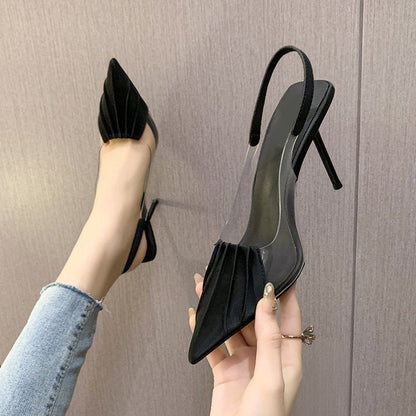 Dam Slingback Pumpar Spetsig Tå Högkvalitativt Material 4