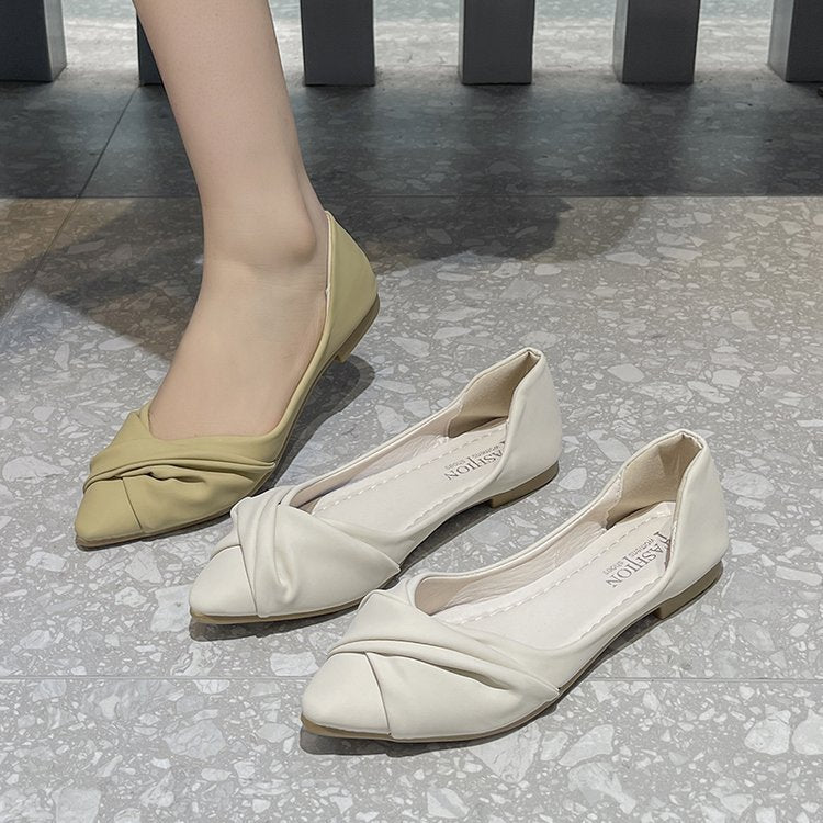 Ballerina Schuhe für Damen mit Noddetalj – Ergonomische, Rutschfeste Sohle, Atmungsaktives Material, Größe 36-41 2