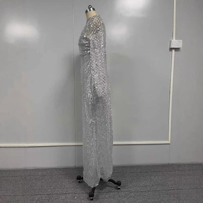 Fina Dam Klänningar Slim Fit Lång Kjol Halvhög Krage-4