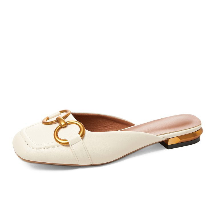 Chic Damen Schuhe aus Synthetischem Leder mit Metallstängung – Elegante, Bequeme Flache Schuhe für Formelle und Freizeit Outfits 6