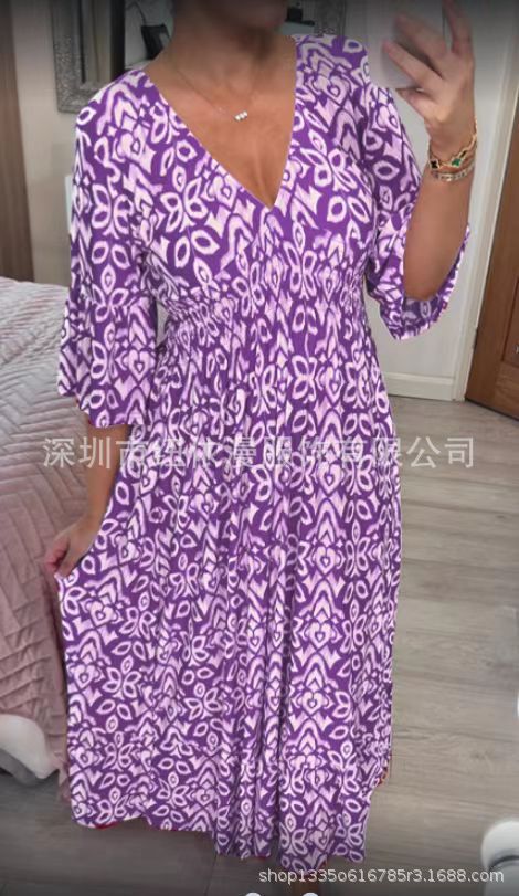 Variant image for Kvinnors Lång Klänning Trendig Polyester-65