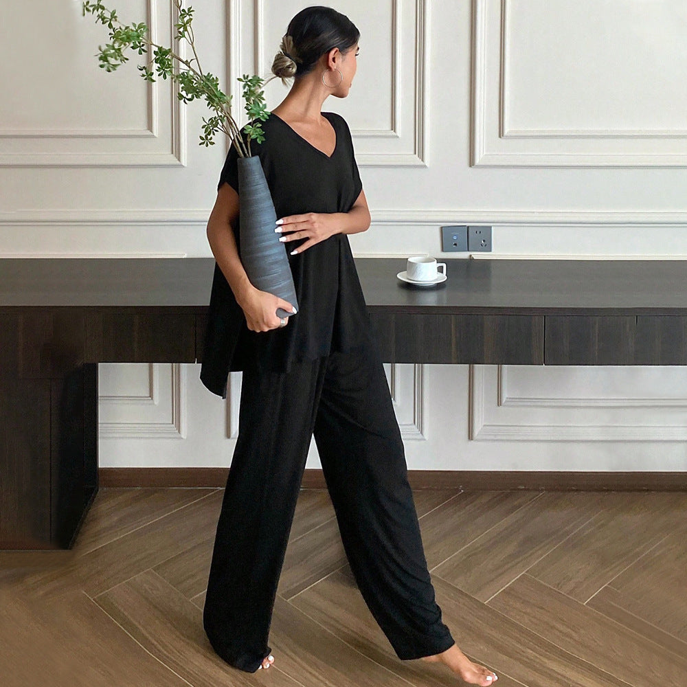 Dam Tvådelad Set Avslappnad Viskosfiber-5