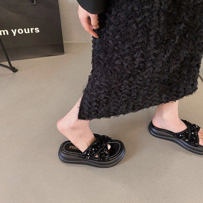 Dam Sandaler Glittrande Design Ergonomisk Fotbädd 4