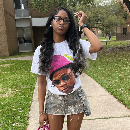 Variant image for Dam T-shirt Avslappnad Snitt Grafiskt Tryck Bomull-1