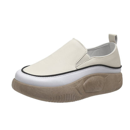 Kvinnors Slip-On Sneakers med Modern Platå i Syntetiskt Läder – Andningsbar och Slipbeständig Gummisula 8