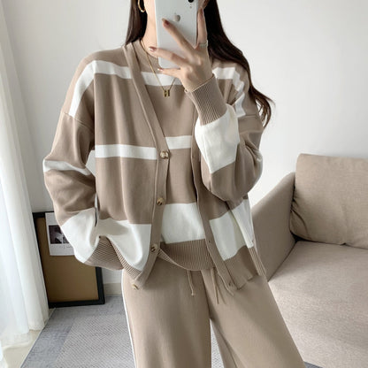 Dam Tre Dela Set Randig Akryl-2