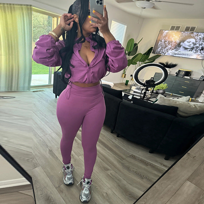 Kvinna Byxdräkt Långärmad Polyester Spandex-5