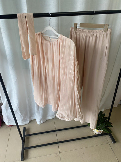 Dam Set Långärmad Topp Klockärmar Polyester Vida Byxor 10