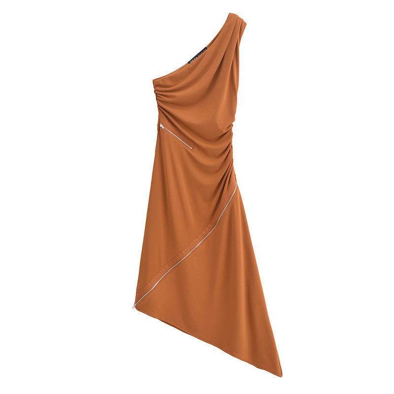 Variant image for Fina Dam Klänningar Asymmetrisk Halsringning A-Line Lätt Material-1