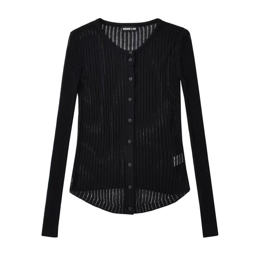 Dam Cardigan Slim Fit Lätt Andningsbart Material-1