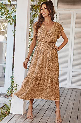 Dam Sommarklänning med Ruffles i Andningsbart Material för Bröllop och Fester 11