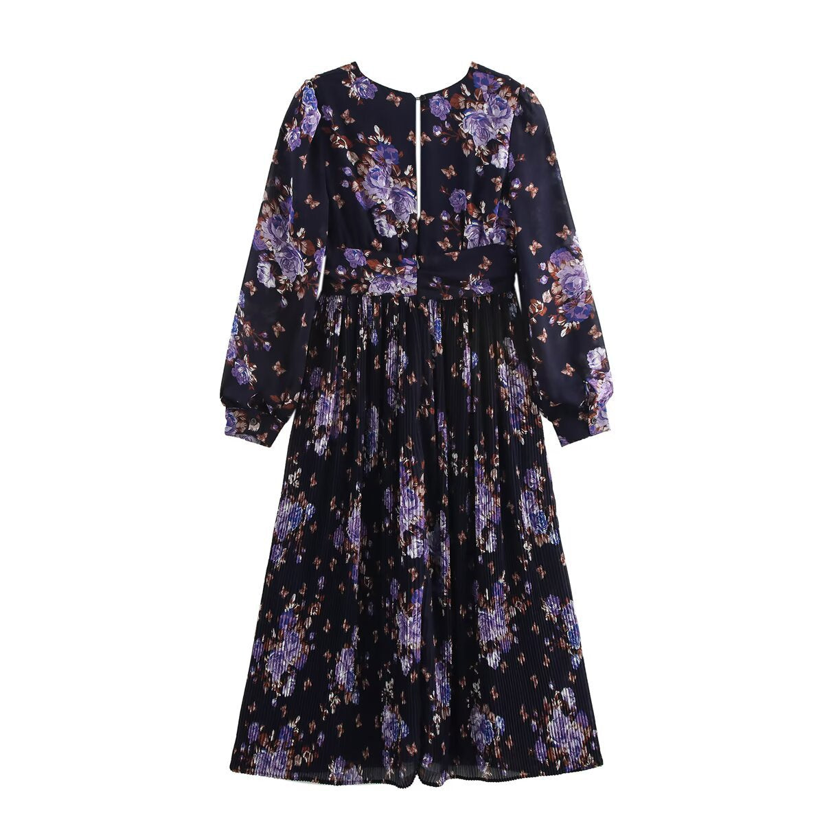 Damklänning A-linje Blommig Lång Polyester 3