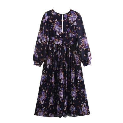 Damklänning A-linje Blommig Lång Polyester 3