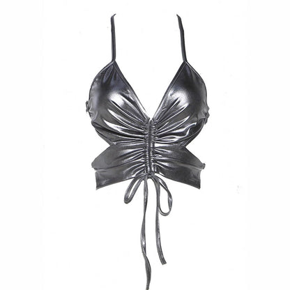 Kvinnors Festtopp Justerbara Band Elastiskt Tyg Elegant Design 2
