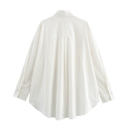 Herrskjorta Långärmad Monokrom Bomull med Borttagbar Krage-3