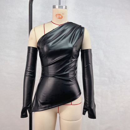 Asymmetrisk Läderväst Dam med Elastisk Passform – Trendig Streetwear för Vardagsbruk 7