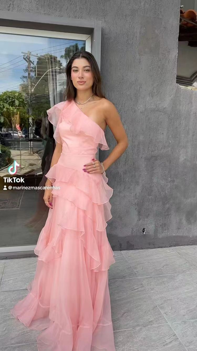 Variant image for Kvinnors Lång Klänning Asymmetrisk Crepe-1