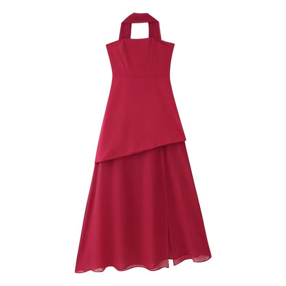 Dam Maxiklänning Flödande Material Elegant Wrap-design 3