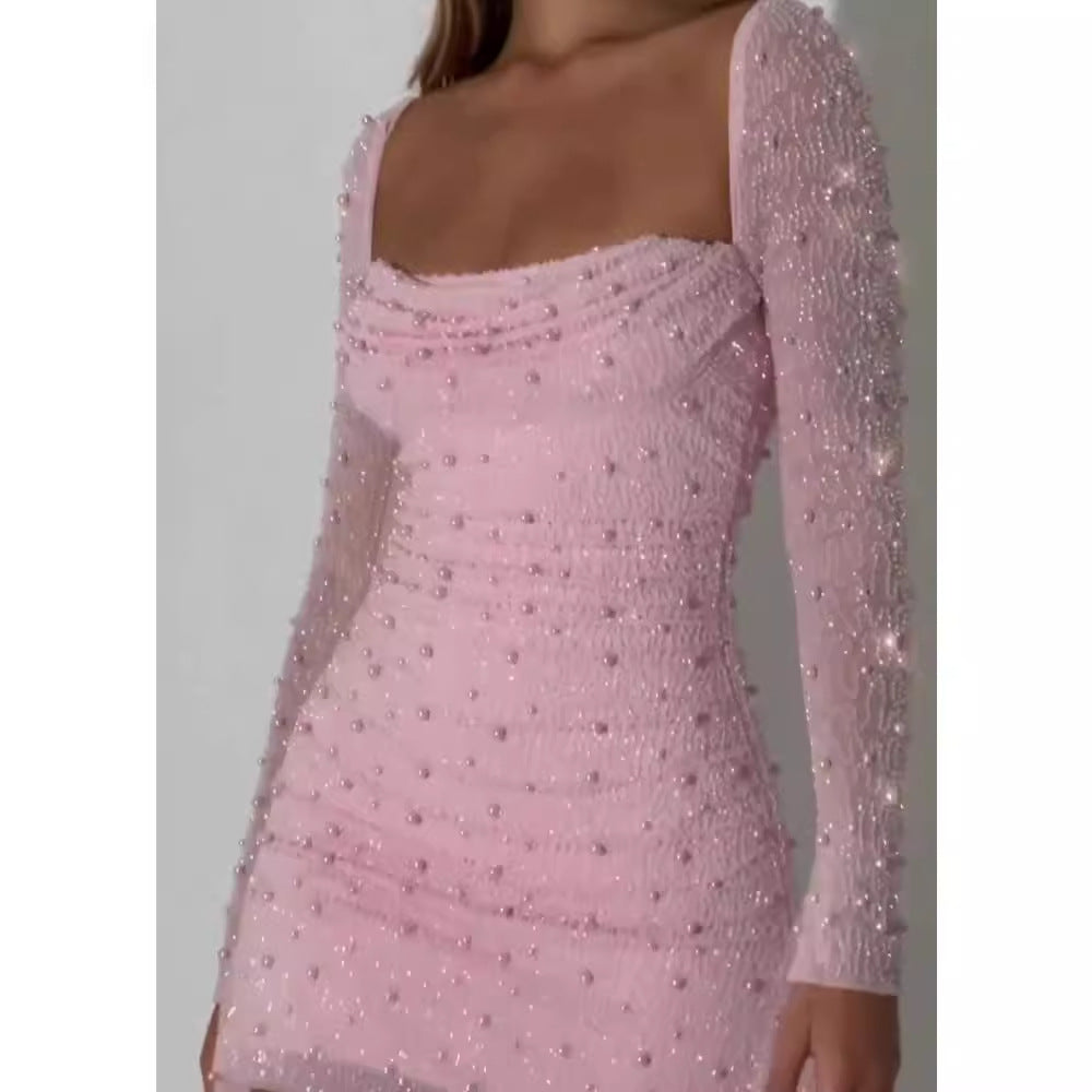 Dam Klänning Slim-Fit A-Line Off-Shoulder Vävt Tyg-4