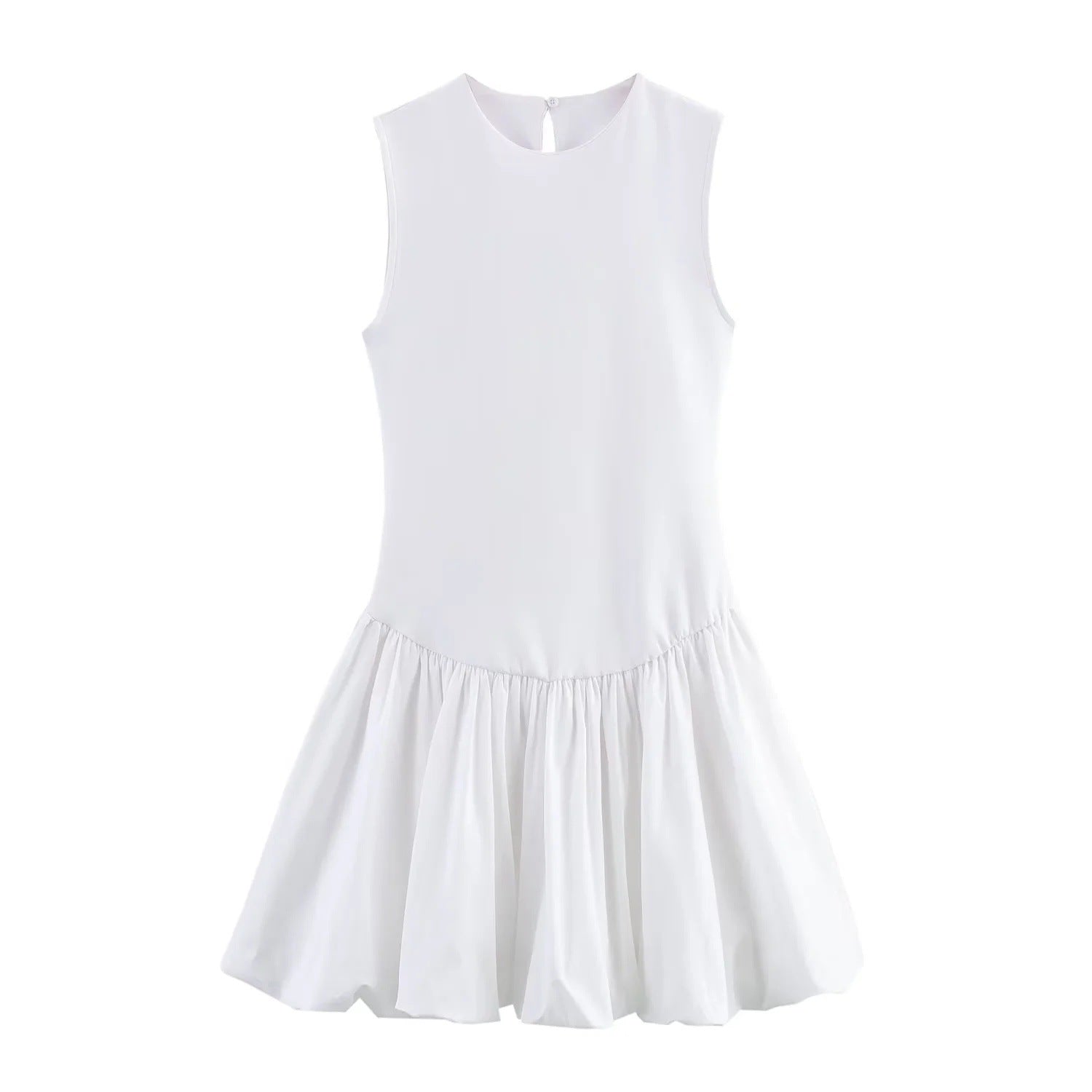 Kvinnors Ärm lös Klänning A-linje Voluminös Kjol Andningsbart Tyg 6