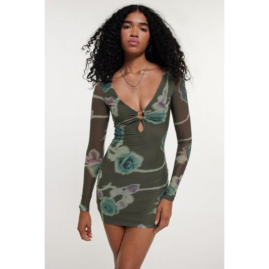 Kvinnors Bodycon Klänning U-ringning Långärmad Polyester-1