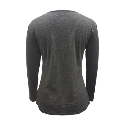 Långärmad T-shirt Dam Geometriskt Mönster Polyester Casual-4