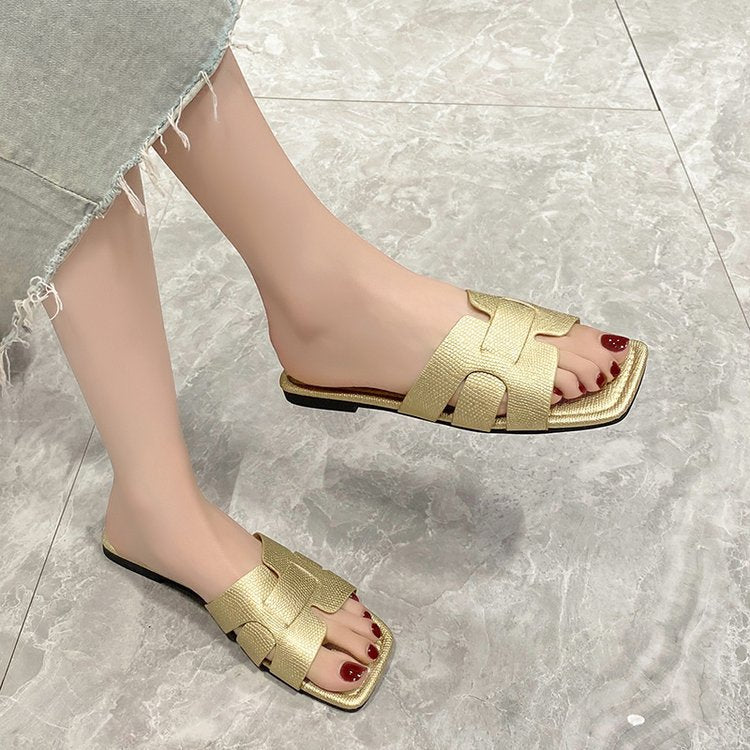 Dam Sandaler Tvärdesign Glänsande Syntetiskt Material 3