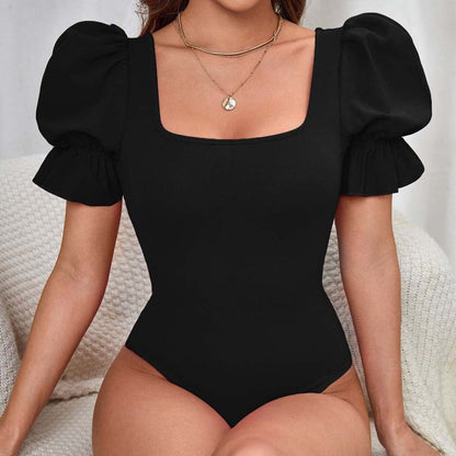 Dam Jumpsuit Slim Fit Hög Midja Icke-Elastiskt Tyg-1