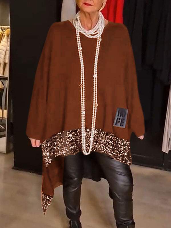 Variant image for Dam Paljett Topp Löst Fit Glittrig Polyester Festtopp-19