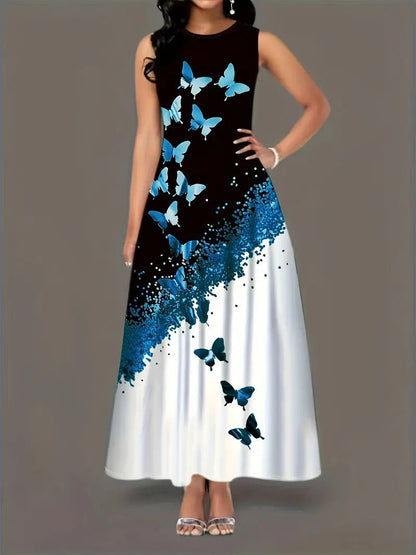 Variant image for Damklänning A-linje Djurmönster Ärmlös Polyester-6