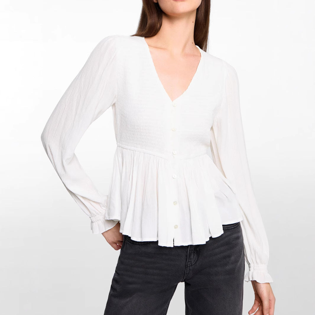 Herrskjorta Monokrom Casual Bomull Långärmad Regular Fit-2