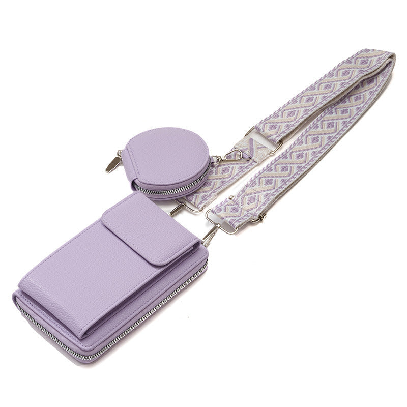 Dam Axelväska Med Mobiltelefonfack i PU-Läder Elegant Stil-3