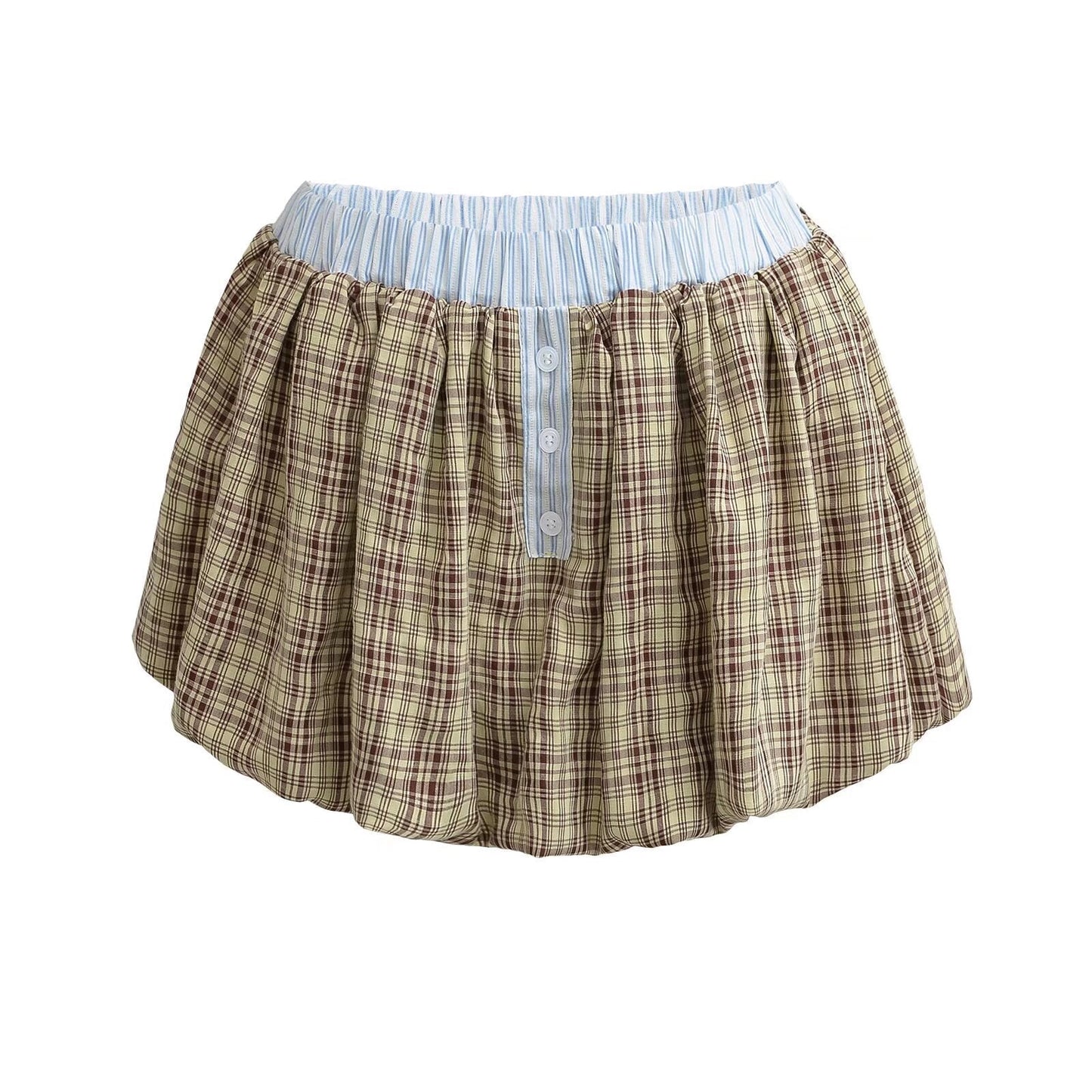 Variant image for Dam Tank Top och Mini Kjol Set Rutig Polyester Sommarkläder-4