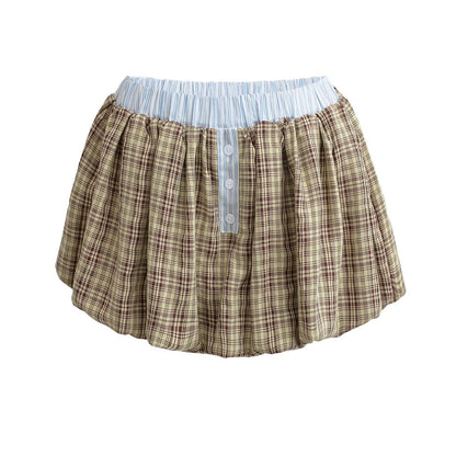 Variant image for Dam Tank Top och Mini Kjol Set Rutig Polyester Sommarkläder-4