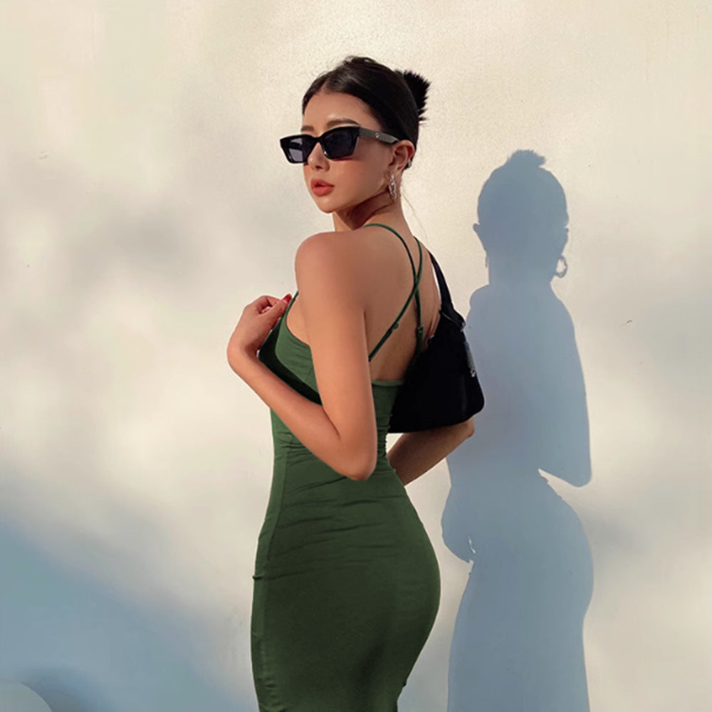 Kjol Dam Hög Midja Midi Stickad med Slits-5