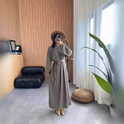 Dam Långklänning Löst Draperad Polyester för Fest-4