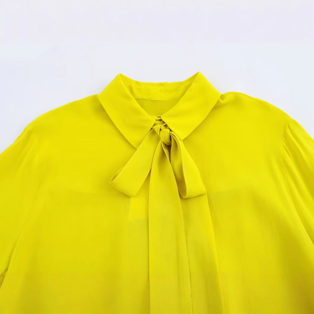 Dam Kort Klänning Med Fällande Dekoration Polyester-2