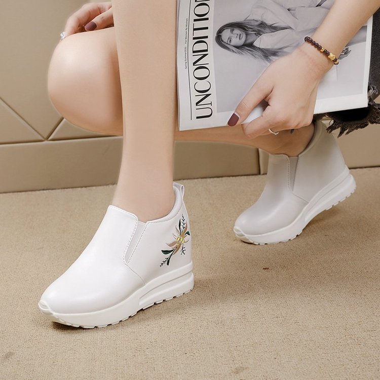 Kvinnor Sneakers Slip-On Blommig Broderi Textil Bekväm Sula 5