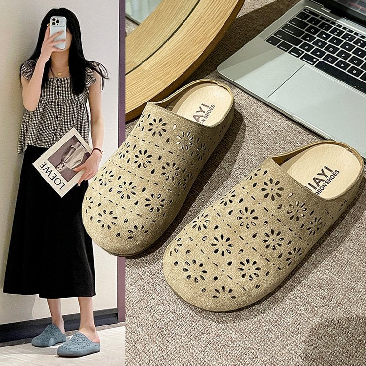 Dam Träskor Blommig Design Ergonomisk Trätofflor med Halkfri Sula-3