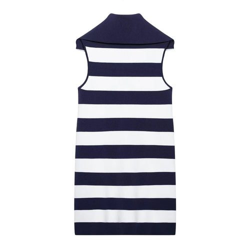 Kvinnors Klänning Chic Krage Ränder Stretchigt Tyg 1