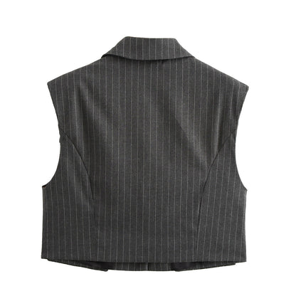 Dam Byxor Set Ärmlös Patchwork Polyester med Elastisk Midja 3