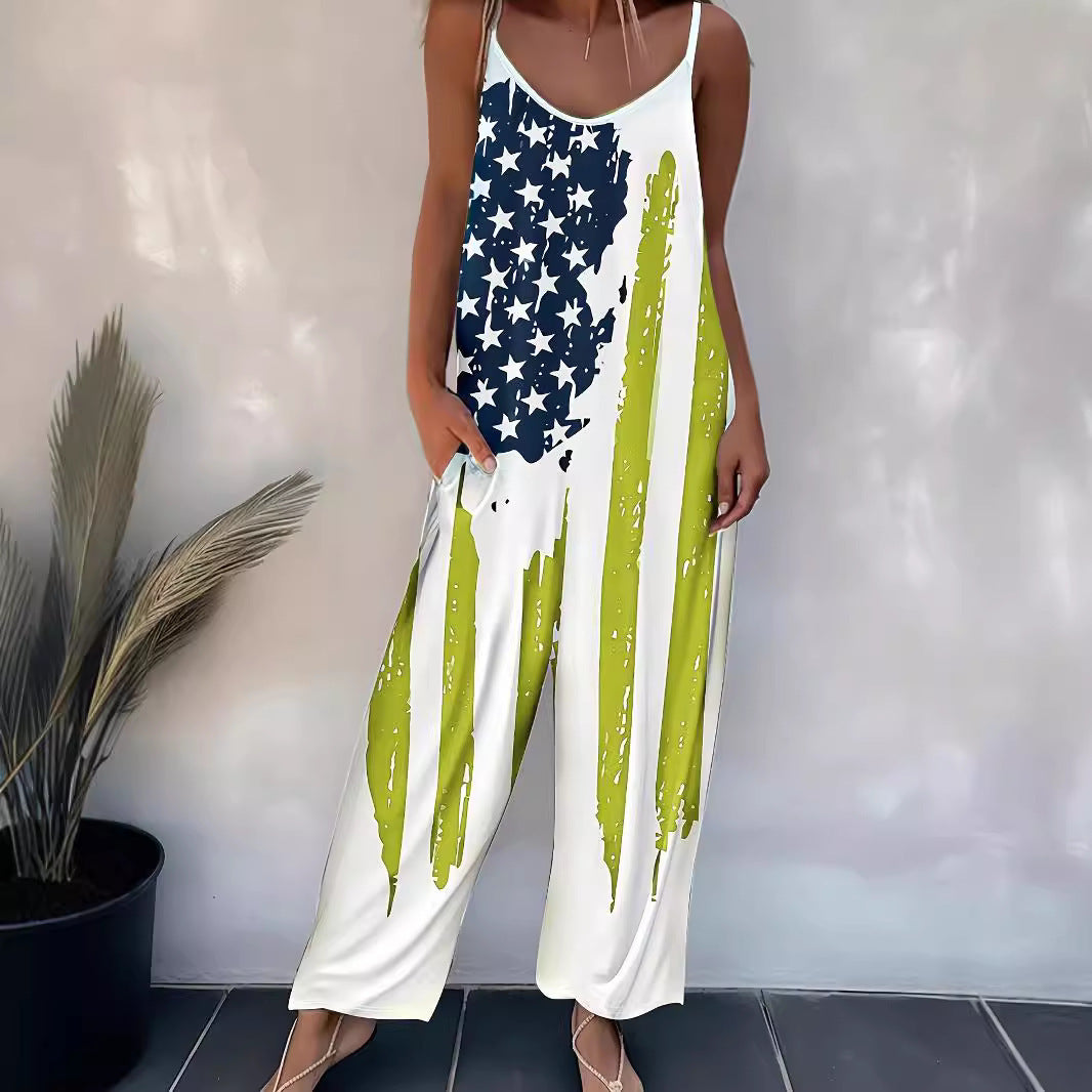 Justerbara Bärbyxor för Dam i Tryckt Polyester – Långa och Bekväma för Avslappnade Dagar 4