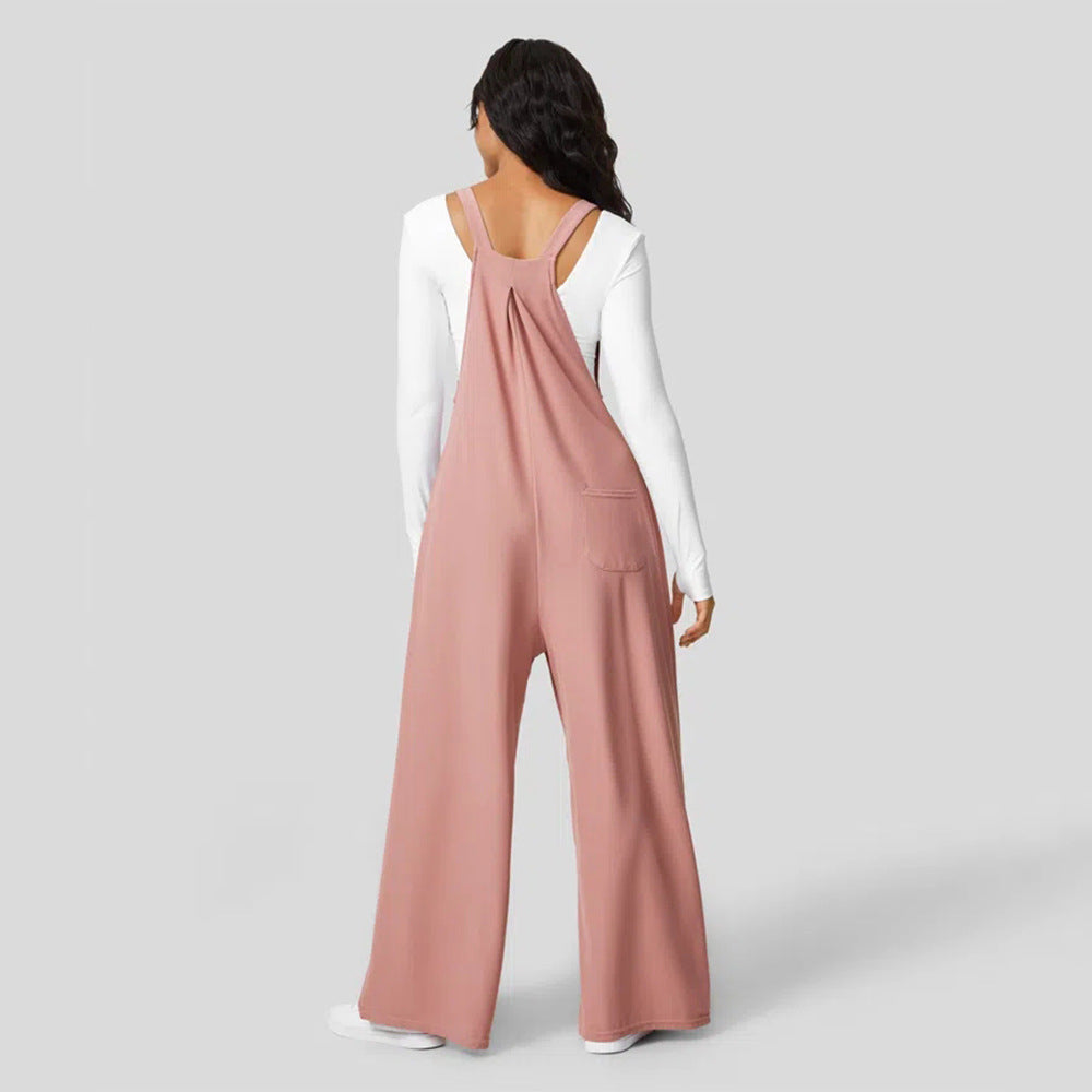 Dam Overalls Ärmlös Hög Midja Bomull-3