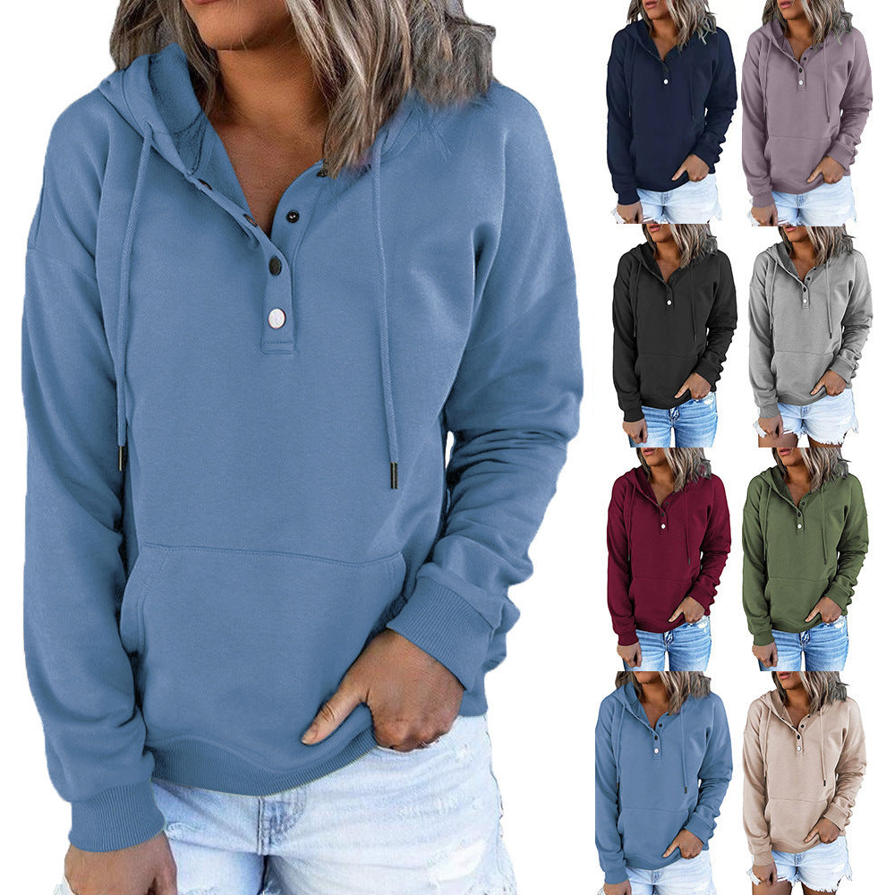 Dam Lång Hoodie Avslappnad Färgblock 100% Bomull-2