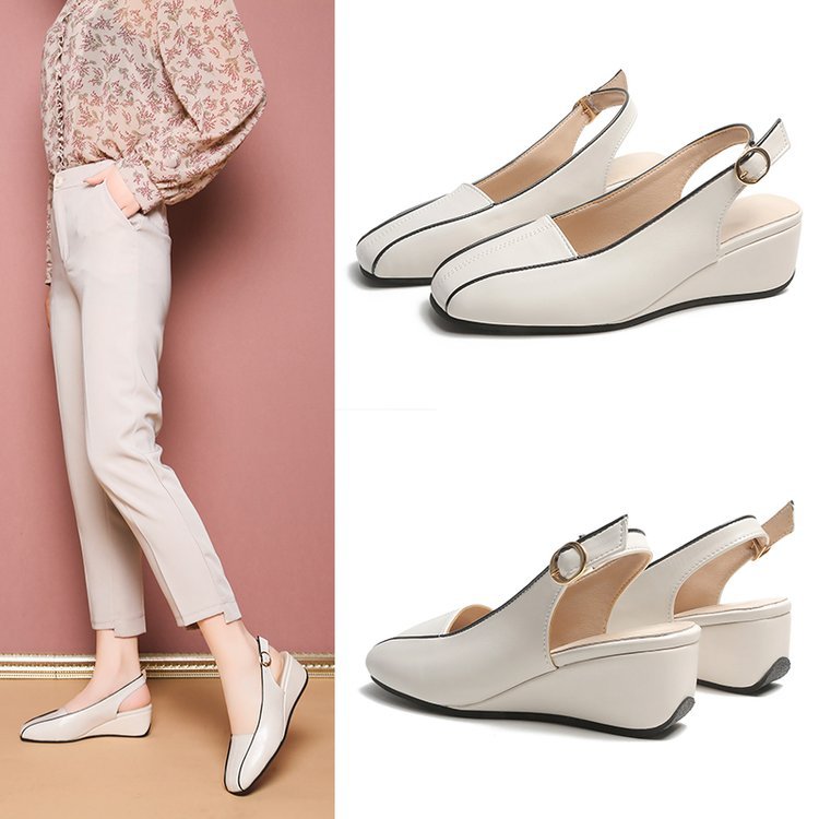 Slingback Wedge Pantolett för Kvinnor – Elegant Design med Justerbart Spänne och Bekväm Kilsula 2