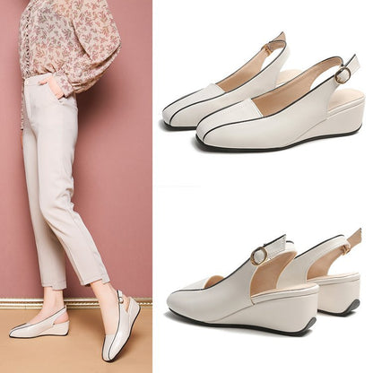 Slingback Wedge Pantolett för Kvinnor – Elegant Design med Justerbart Spänne och Bekväm Kilsula 2