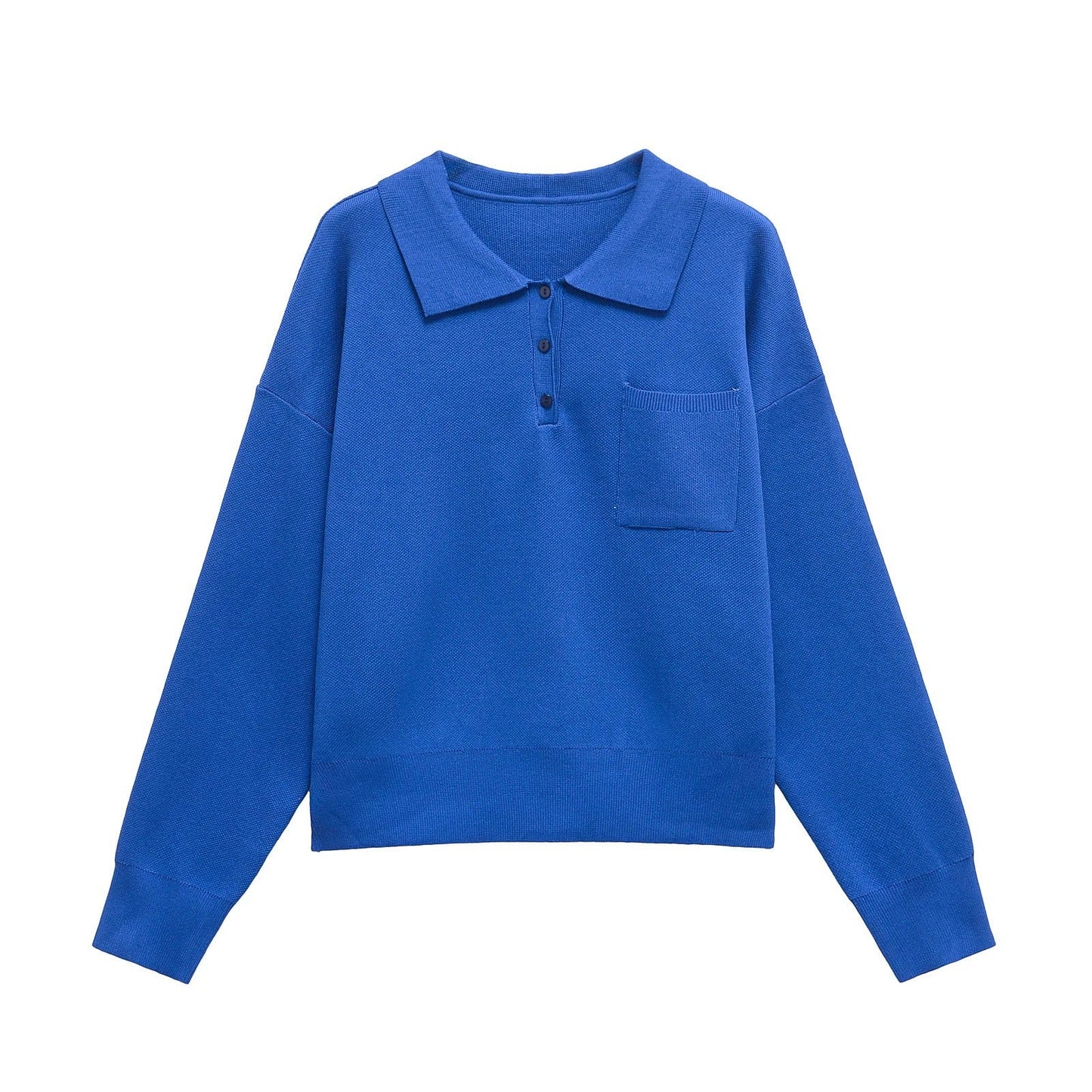 Dam Tröja med Polokolv och Bröstficka – Mjukt Tyg, Justerbar Passform, Perfekt för Vardags och Formella Tillfällen 5